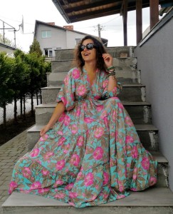 Sukienka z jedwabiu  boho SOTERA 
