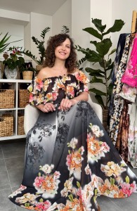 Sukienka hiszpanka ROMINA w kwiaty  OSTATNIE SZTUKI 
