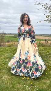Sukienka GOMERA boho w kwiaqty