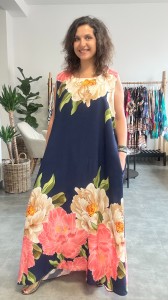 Sukienka Carla w kwiaty granat
