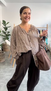 Bluzka boho ANNE w kratkę