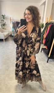 Sukienka boho EMERALD z jedwabiu  