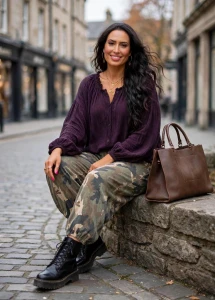 Koszula BOHO śliwka