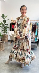Sukienka boho ESTERA  z jedwabiu  